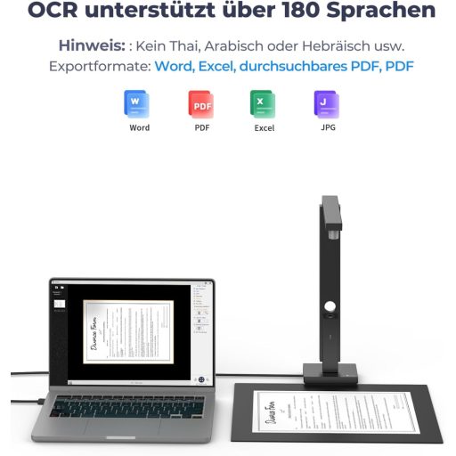 CZUR Lens Pro 12MP dokumentumszkenner OCR funkcióval, A4 szkenner Mac Windows