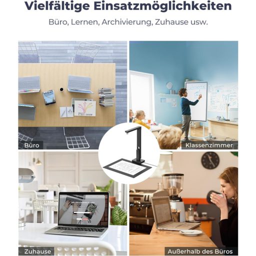 CZUR Lens Pro 12MP dokumentumszkenner OCR funkcióval, A4 szkenner Mac Windows