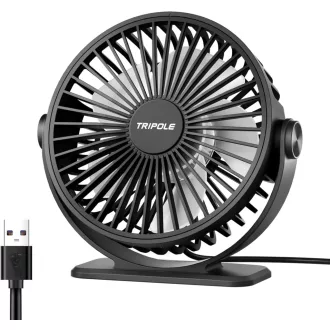  TriPole halk asztali ventilátor 3 fokozatú USB hordozható 360° dönthető
