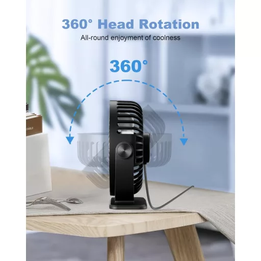 TriPole halk asztali ventilátor 3 fokozatú USB hordozható 360° dönthető
