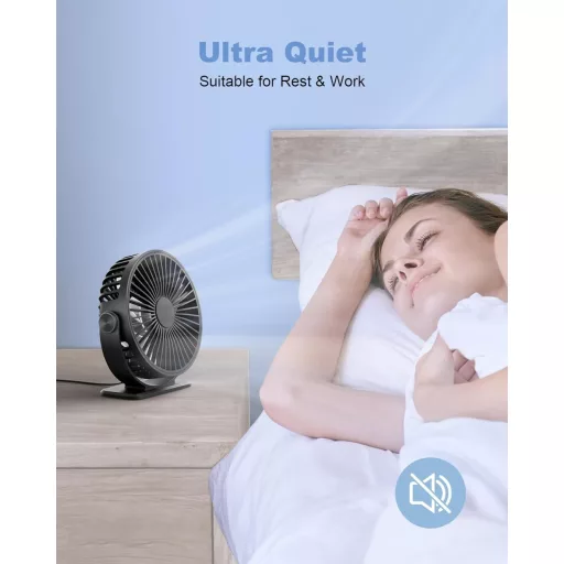TriPole halk asztali ventilátor 3 fokozatú USB hordozható 360° dönthető