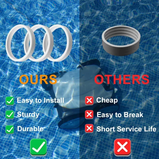 PEUTIER Set kotača i ležajeva za čišćenje bazena - 8 komada ležajeva C60 i 3 komada gumenih obruča C10 - Kompatibilno s modelima Polaris 180 280 360 380