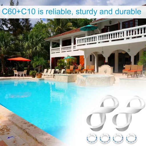 PEUTIER Set kotača i ležajeva za čišćenje bazena - 8 komada ležajeva C60 i 3 komada gumenih obruča C10 - Kompatibilno s modelima Polaris 180 280 360 380