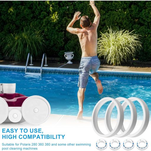 PEUTIER Medencetisztító Kerék és Csapágy Készlet - 8 db C60 Csapágy és 3 db C10 Gumi Abroncs - Polaris 180 280 360 380 Modellekhez Kompatibi