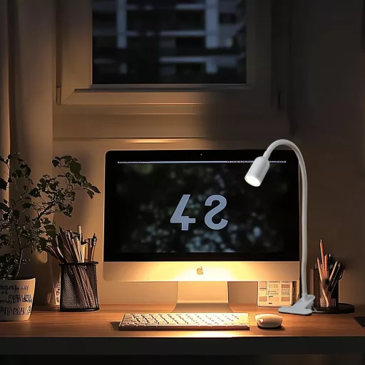 da LIGHT LED Asztali Lámpa Csipeszes Fehér, 3 Színhőmérséklet, Dimmer, USB