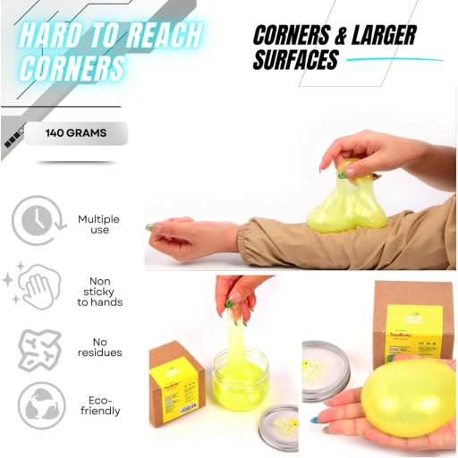 ToysButty Autó Belső Tisztító Gél Citrom Illattal, Üveg és Billentyűzet Tisztító Készlet