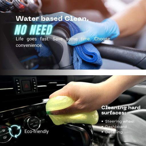 ToysButty Autó Belső Tisztító Gél Citrom Illattal, Üveg és Billentyűzet Tisztító Készlet