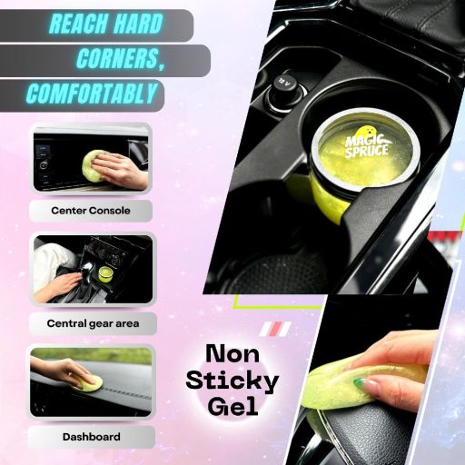 ToysButty Autó Belső Tisztító Gél Citrom Illattal, Üveg és Billentyűzet Tisztító Készlet