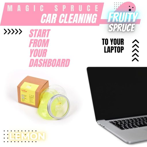 Gel de curățare pentru interiorul mașinii ToysButty cu aromă de lămâie, set pentru curățarea sticlei și a tastaturii