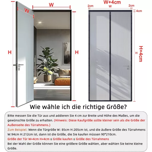 GingMoo Magnetická sieť proti hmyzu na dvere - Balkónová sieťová clona proti hmyzu bez vŕtania, samozatváracia, na terasové dvere, posuvné dvere (90 x 210 cm, čierna)