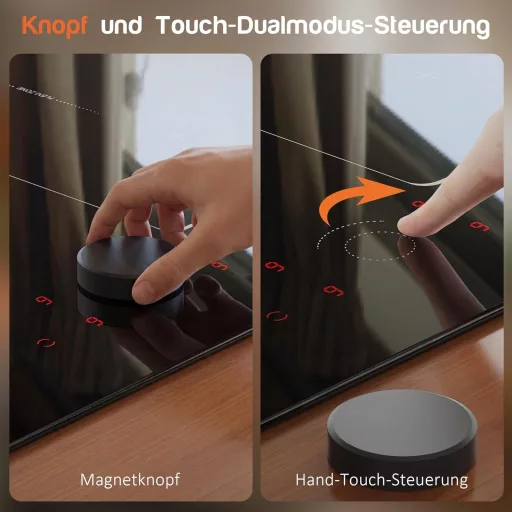 NOXTON 60 cm-es Indukciós Főzőlap 4 Égővel, Dupla Flex Zónák, Érintésvezérlés, Időzítő, Gyermekzár, 7200W