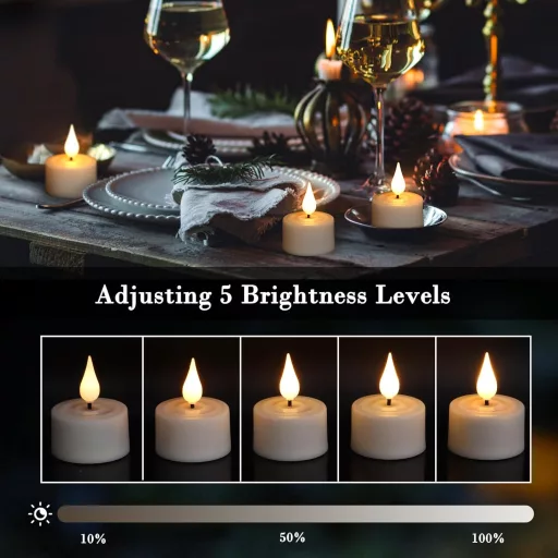 ZIYOUDOLI 12 db Újratölthető LED Gyertya Távirányítóval és Időzítővel USB Töltéssel