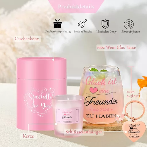 Yalucky pohár na víno pre ženy – Darček pre kamarátku k narodeninám a výročiu