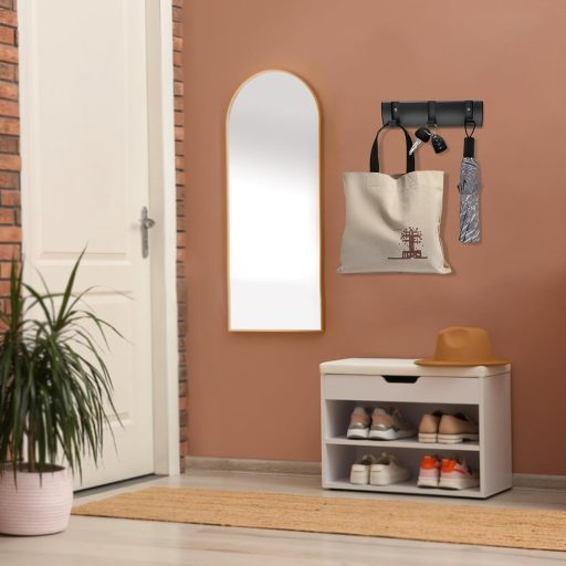 Cuier de perete pliabil Juyibaao - 3 cârlige rabatabile, aluminiu, negru mat, design modern care economisește spațiu, capacitate de încărcare 13,6 kg, pentru baie