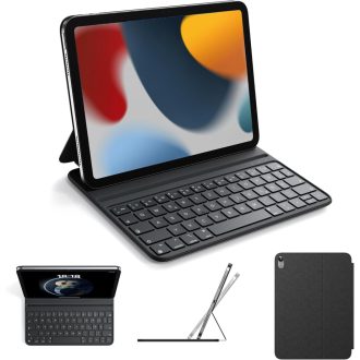   HOU Slim Bluetooth tipkovnica s futrolom za iPad 11. generacije (2025 A16) i 10. generacije (2022) - dizajn od umjetne kože, ergonomična, QWERTZ, crna