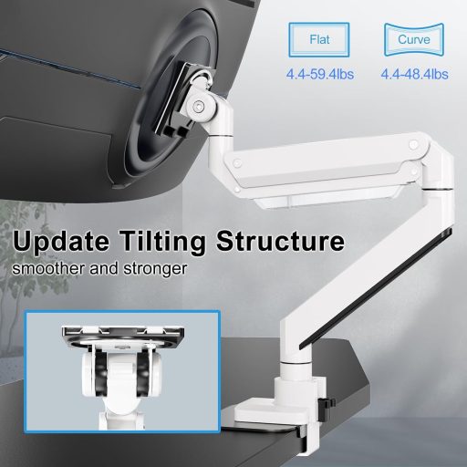 PUTORSEN Monitor tartó 17-57 hüvelykes lapos és ívelt képernyőhöz, 27 kg-ig, alumínium gázrugós állvány