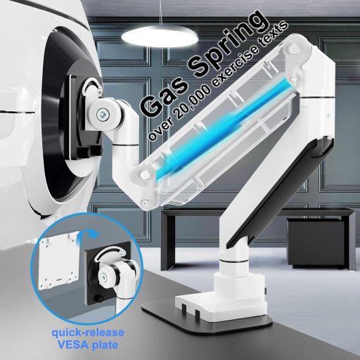 PUTORSEN Monitor tartó 17-57 hüvelykes lapos és ívelt képernyőhöz, 27 kg-ig, alumínium gázrugós állvány