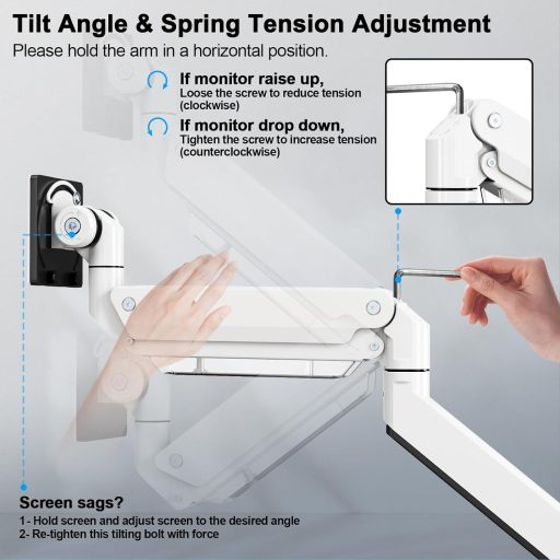 PUTORSEN Monitor tartó 17-57 hüvelykes lapos és ívelt képernyőhöz, 27 kg-ig, alumínium gázrugós állvány