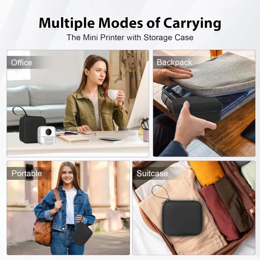HUIJUTCHEN Mini fototlačiareň Bluetooth prenosná termotlačiareň biela 10 roliek papiera