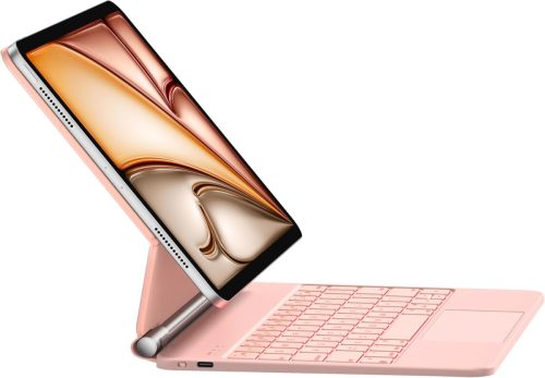 HOU Magic Billentyűzetes Tok iPad Air/Pro 11" - 7 Színű Háttérvilágítás, Érintőpad, QWERTZ, Rózsaszín, Kompatibilis iPad Air 5/4 és Pro 11" 