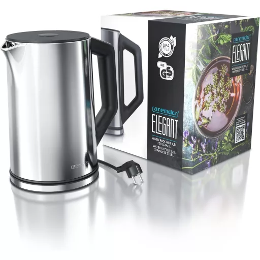 Arendo Elektromos Vízforraló Hőmérsékletes 1,5L Dupla Falú Ezüst