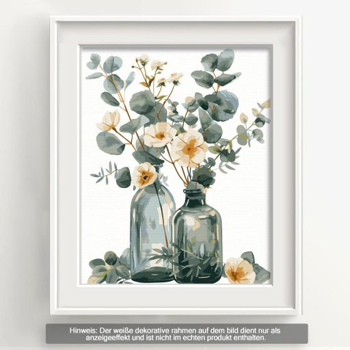 Bougimal Számfestés Felnőtteknek Virágos Tájkép 28x35cm Ecsettel és Festékkel