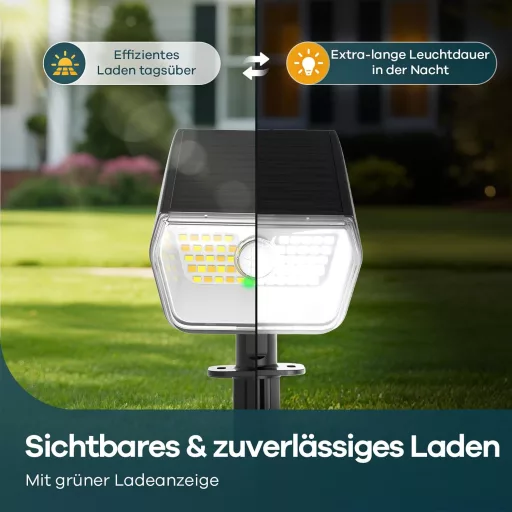 Linkind napelemes mozgásérzékelős kültéri lámpa 60 LED meleg/hideg fehér 800lm IP67