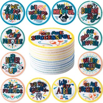   STARUBY Filc Poháralátét Szett 12 db - Abszorbens Kerek Italalátét Kávéhoz, Konyhába, 10 cm Átmérőjű Színes Mintás Dekoráció Irodába