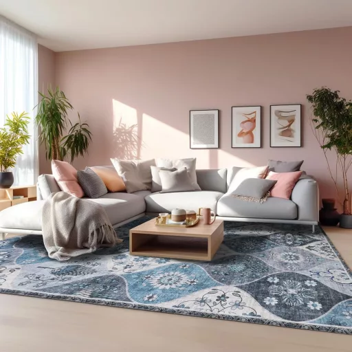 Kvetovaný boho koberec Xfrog 160x230 cm – Protišmykový prateľný mäkký koberec do obývačky