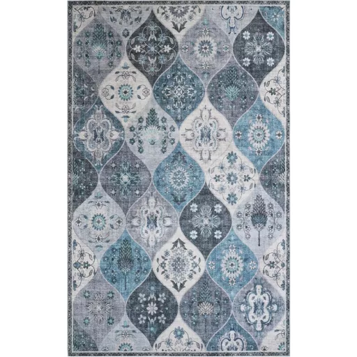 Xfrog Virágmintás Boho Szőnyeg 160x230cm - Csúszásmentes Mosható Puha Szőnyeg Nappalihoz