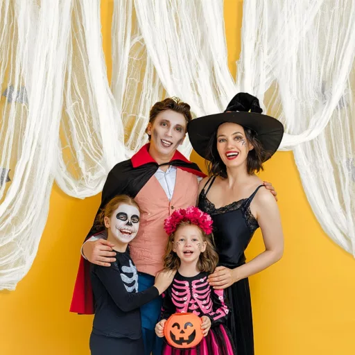 GIONAR Halloween Dekorációs Textil 5x2,15m Fehér Félelmetesség Parti Díszítés