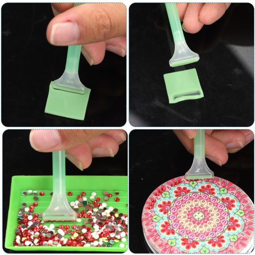 XIHIRCD 21 részes gyémántfestés készlet toll ragasztó csipesz tálca zöld