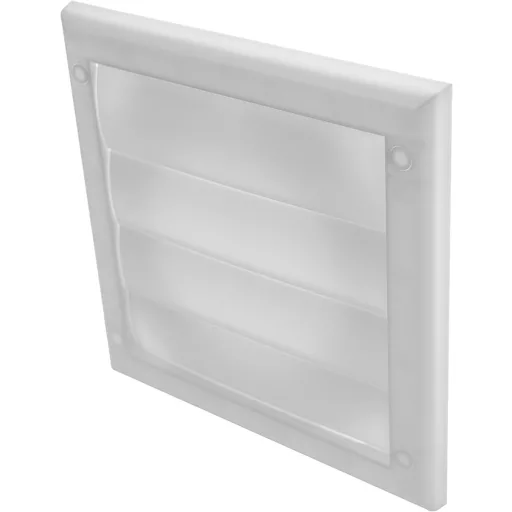 Vent Systems 125mm Fehér Szellőző Fedél - Szárítógép Kivezető Fedél Szellőzőnyílásokkal - Elszívó Sapka - Egyoldalas Műanyag Légbevezető Rác