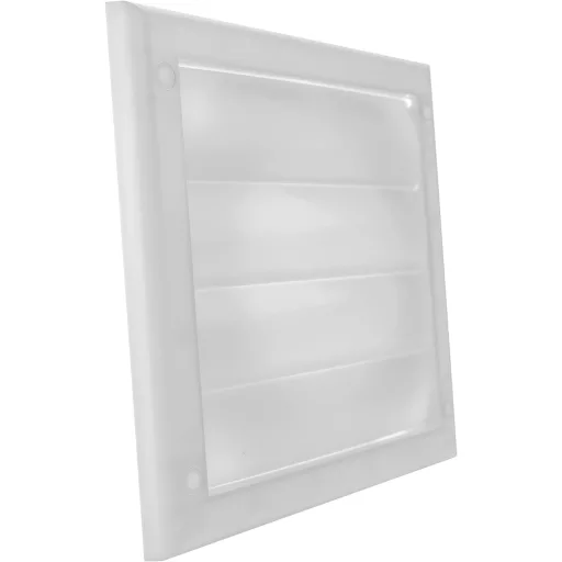 Vent Systems 125mm Fehér Szellőző Fedél - Szárítógép Kivezető Fedél Szellőzőnyílásokkal - Elszívó Sapka - Egyoldalas Műanyag Légbevezető Rác