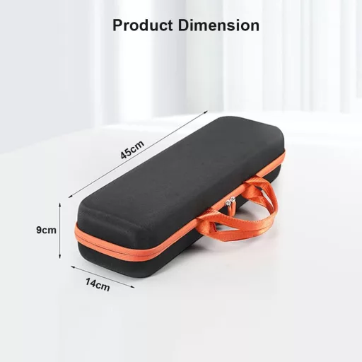 EUGOOCX Dyson Airstrait utazótok - merevfalú tárolódoboz hajsimítóhoz, fekete/narancs