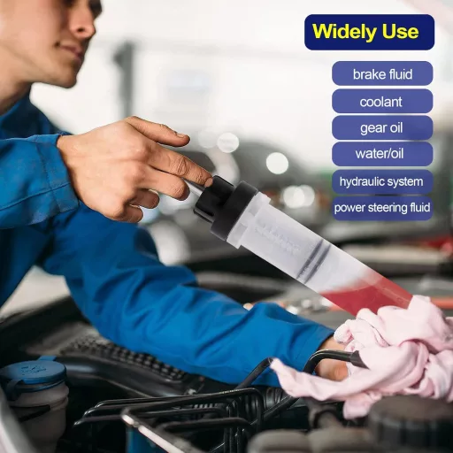 LEMOTO 200ml Olajszívó Fecskendő - Kézi Folyadék Szivattyú Fékfolyadékhoz, Motorolajhoz, Hűtőfolyadékhoz - Autó Olajleszívó Pumpa - 200cc-1