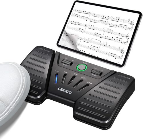 Pedală de pagină Bluetooth LEKATO - Schimbător de pagină wireless pentru smartphone, tabletă, computer - 5 moduri, 60 ore de funcționare, reîncărcabilă