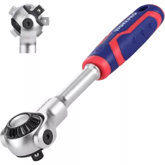   WORKPRO 1/4" Forgófejes Racsni 72 Fogas Csatlakozóval 270° Hajlítható Fej Gyorsoldással