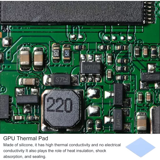 QUARKZMAN Termalna Silikonska Podloga 3.6 W/m.K - 20x20x0.5mm Plavi Hladnjak za Laptop, Računalo, Radijator - Termootporni Termalni Uložak