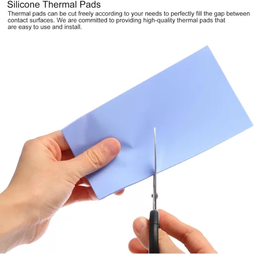 Pad termic siliconic QUARKZMAN 3.6 W/m.K - 20x20x0.5mm, albastru, pentru răcire laptop, calculator, radiator - Izolație termică rezistentă la căldură