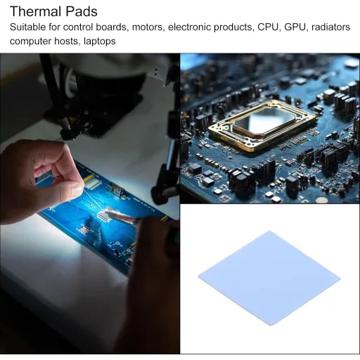 Pad termic siliconic QUARKZMAN 3.6 W/m.K - 20x20x0.5mm, albastru, pentru răcire laptop, calculator, radiator - Izolație termică rezistentă la căldură