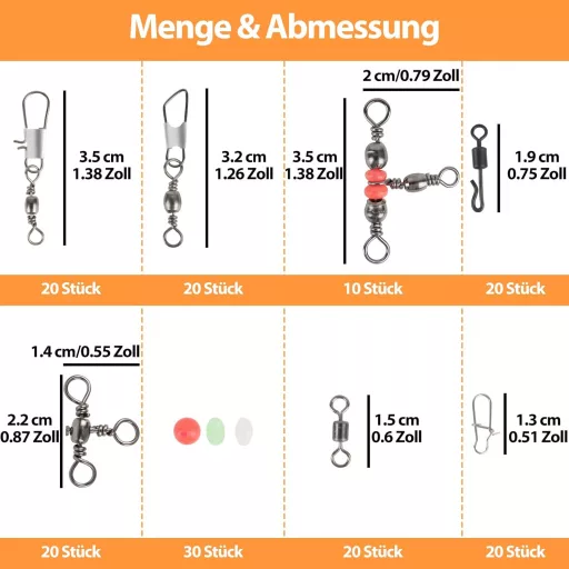 Filltown 160 komada ribolovnih vrtilica s kopčama u kutiji za pribor