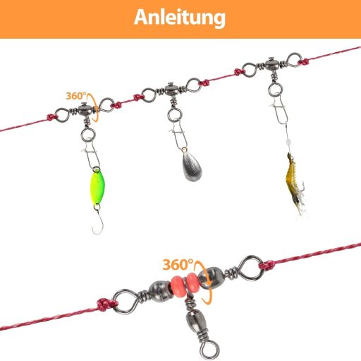 Filltown 160 db Horgász Forgó Készlet Karabiner Csatornák Hordozható Dobozban