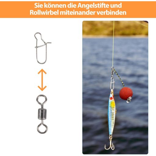 Filltown 160 db Horgász Forgó Készlet Karabiner Csatornák Hordozható Dobozban