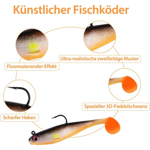 Filltown Gumhal Szett 5-6 Darab Horgászcsali Sügér Csuka Tengeri Halakhoz