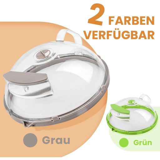 Capac pentru alimente de microunde Gracenal, 26 cm - Cu mâner integrat, sistem de evacuare a aburului, accesoriu de bucătărie anti-stropire, se poate agăța pe perete