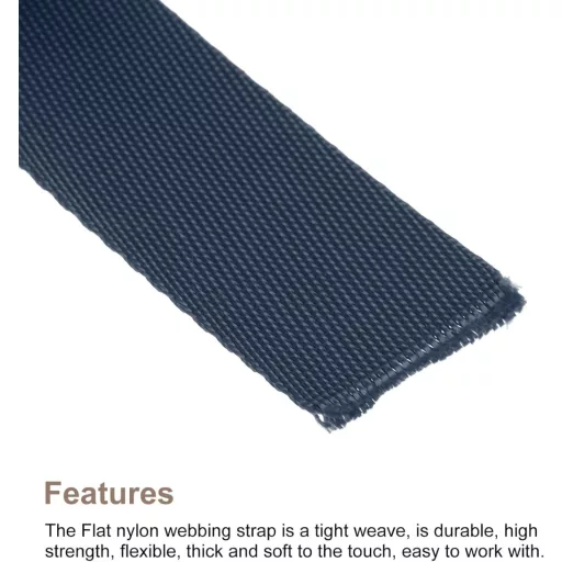 QUARKZMAN Lapos Nejlon Heveder 25mm x 9,1m - Élénkkék Pánt Hátizsák Javításhoz, DIY Projektekhez, Csomagtartóhoz és Kézműves Munkákhoz