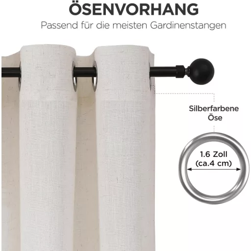Joydeco Linen Félátlátszó Függöny Szett 2db 260x140cm Krém Fehér
