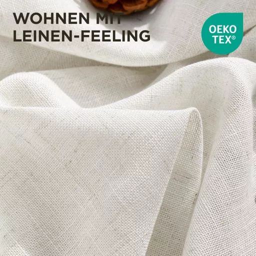Joydeco Linen Félátlátszó Függöny Szett 2db 260x140cm Krém Fehér
