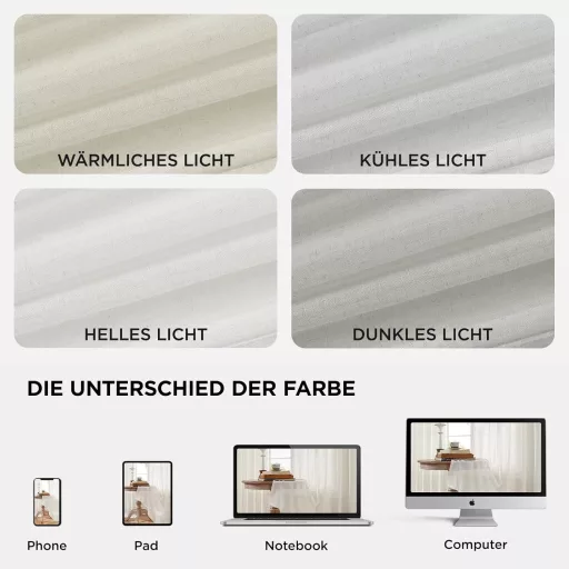 Joydeco Linen Félátlátszó Függöny Szett 2db 260x140cm Krém Fehér